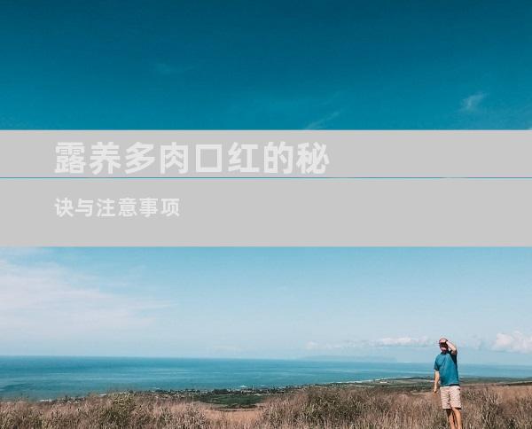 露养多肉口红的秘诀与注意事项